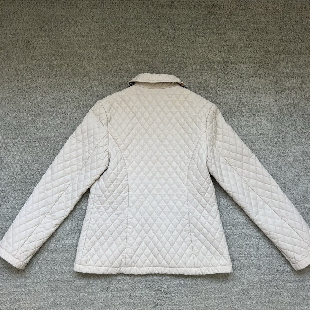 Burberry Brit Women’s Kencott Quilted Zip up Nova Check Jacket Beige Size XS - Picture 15 of 15